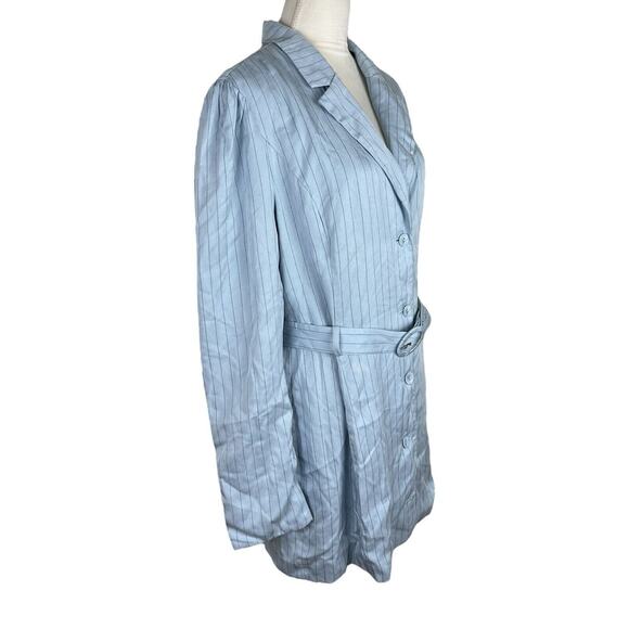 MAJORELLE Oakwood Belted Blazer Mini Dress in Powder Blue Deep V-Neck Size XL - Picture 3 of 7